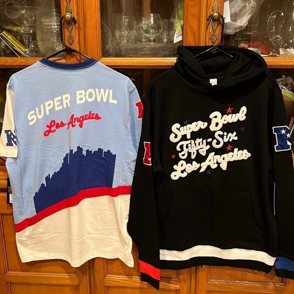Los Angeles rams super bowl 56 hoodie + tee men sz L NWT starter nfl vintage bbc